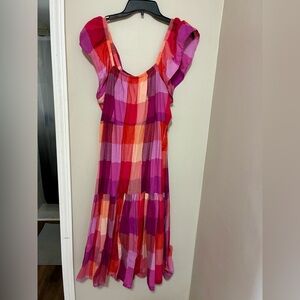 Time and Tru Pink and Red Plaid Dress